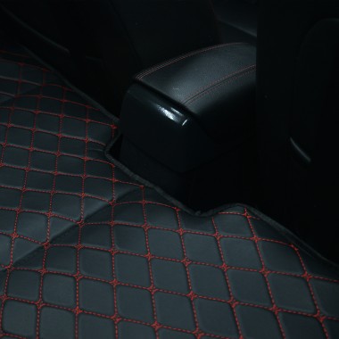 Cheap Universal Diamond Car Bed - Non-Inflatable Black and Red Stitching Luxury Leather Diamond Car Bed Mattress UK