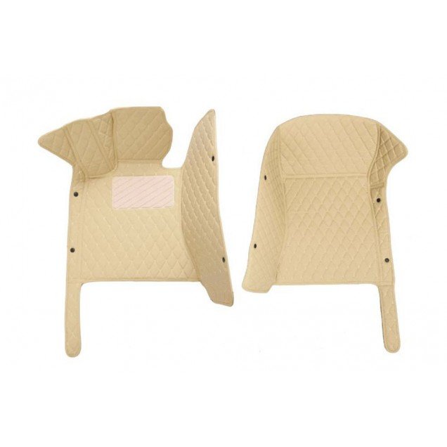 Cheap Beige Luxury Leather Diamond Car Floor Mats UK