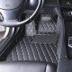 Cheap Black and Beige Stitching Luxury Leather Diamond Car Floor Mats UK Cheap Black and Beige Stitching Luxury Leather Diamond Car Floor Mats UK