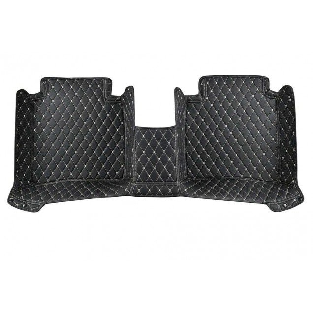 Cheap Black and Beige Stitching Luxury Leather Diamond Car Floor Mats UK Cheap Black and Beige Stitching Luxury Leather Diamond Car Floor Mats UK