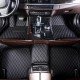 Cheap Black and Black Stitching Luxury Leather Diamond Car Floor Mats UK Cheap Black and Black Stitching Luxury Leather Diamond Car Floor Mats UK