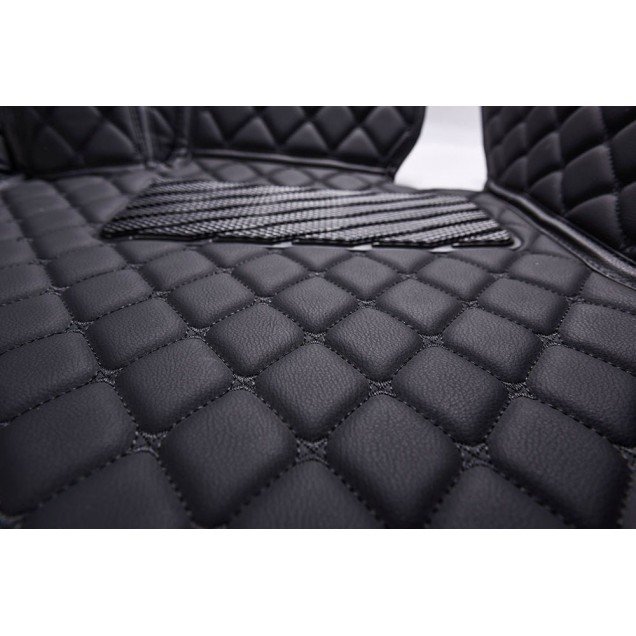 Cheap Black and Black Stitching Luxury Leather Diamond Car Floor Mats UK Cheap Black and Black Stitching Luxury Leather Diamond Car Floor Mats UK