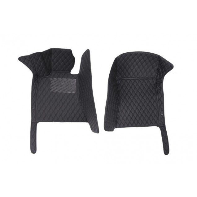 Cheap Black and Black Stitching Luxury Leather Diamond Car Floor Mats UK Cheap Black and Black Stitching Luxury Leather Diamond Car Floor Mats UK
