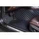 Cheap Black and Blue Stitching Luxury Leather Diamond Car Floor Mats UK Cheap Black and Blue Stitching Luxury Leather Diamond Car Floor Mats UK