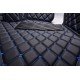 Cheap Black and Blue Stitching Luxury Leather Diamond Car Floor Mats UK Cheap Black and Blue Stitching Luxury Leather Diamond Car Floor Mats UK
