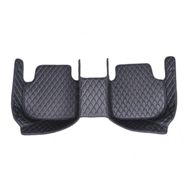 Cheap Black and Blue Stitching Luxury Leather Diamond Car Floor Mats UK Cheap Black and Blue Stitching Luxury Leather Diamond Car Floor Mats UK