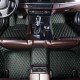 Cheap Black and Green Stitching Luxury Leather Diamond Car Floor Mats UK Cheap Black and Green Stitching Luxury Leather Diamond Car Floor Mats UK