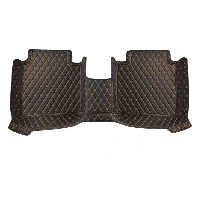 Cheap Black and Orange Stitching Luxury Leather Diamond Car Floor Mats UK Cheap Black and Orange Stitching Luxury Leather Diamond Car Floor Mats UK