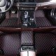 Cheap Black and Red Stitching Luxury Leather Diamond Car Floor Mats UK Cheap Black and Red Stitching Luxury Leather Diamond Car Floor Mats UK