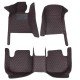 Cheap Black and Red Stitching Luxury Leather Diamond Car Floor Mats UK Cheap Black and Red Stitching Luxury Leather Diamond Car Floor Mats UK