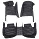 Cheap Black and White Stitching Luxury Leather Diamond Car Floor Mats UK Cheap Black and White Stitching Luxury Leather Diamond Car Floor Mats UK