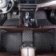 Cheap Black and White Stitching Luxury Leather Diamond Car Mats UK Cheap Black and White Stitching Luxury Leather Diamond Car Mats UK