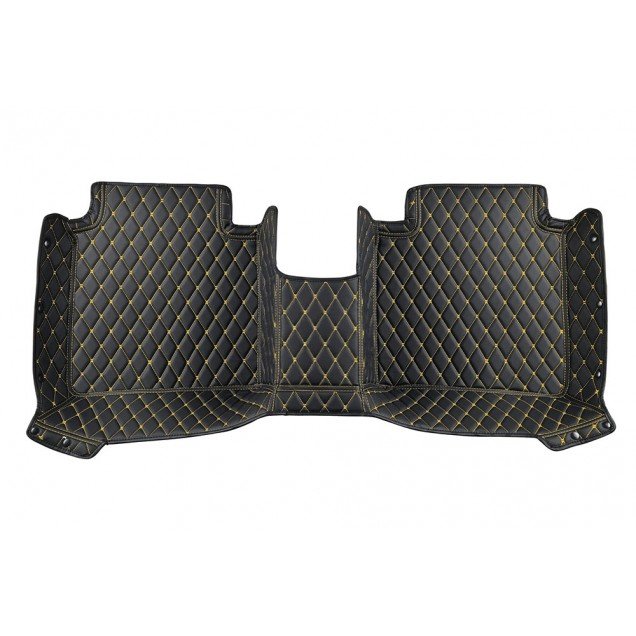 Cheap Black and Yellow Stitching Luxury Leather Diamond Car Floor Mats UK Cheap Black and Yellow Stitching Luxury Leather Diamond Car Floor Mats UK