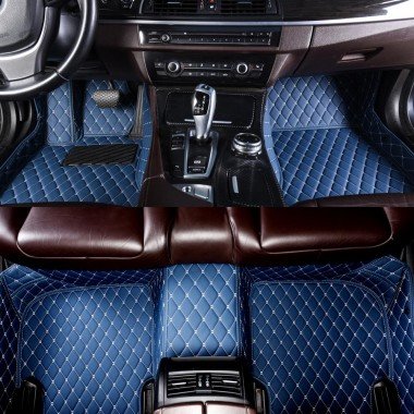 Cheap Blue Luxury Leather Diamond Car Floor Mats UK
