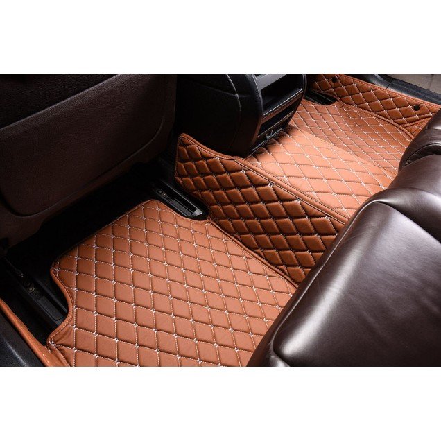 Cheap Brown Luxury Leather Diamond Car Floor Mats UK