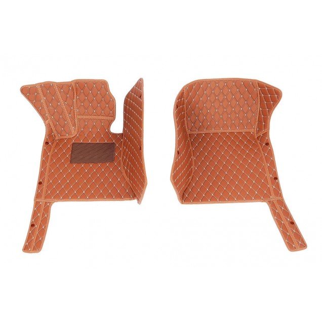 Cheap Brown Luxury Leather Diamond Car Floor Mats UK
