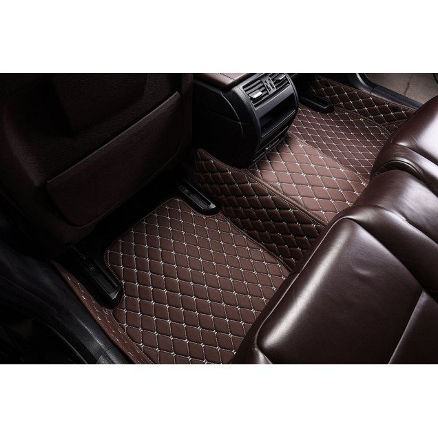 Cheap Dark Brown Luxury Leather Diamond Car Floor Mats UK Cheap Dark Brown Luxury Leather Diamond Car Floor Mats UK
