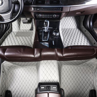 Cheap Grey Luxury Leather Diamond Car Floor Mats UK