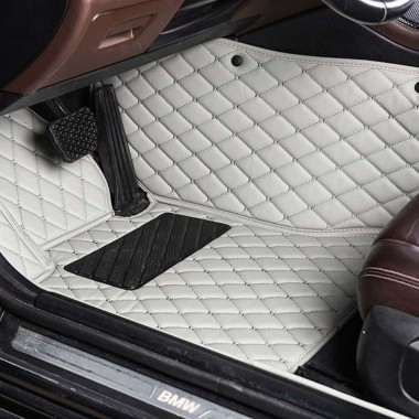 Cheap Grey Luxury Leather Diamond Car Floor Mats UK
