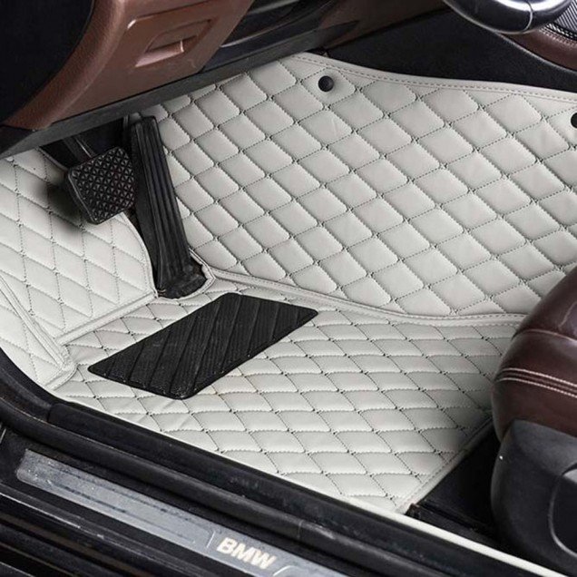 Cheap Grey Luxury Leather Diamond Car Floor Mats UK Cheap Grey Luxury Leather Diamond Car Floor Mats UK
