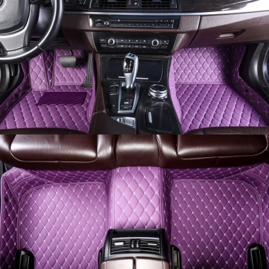 Cheap Purple Luxury Leather Diamond Car Floor Mats UK