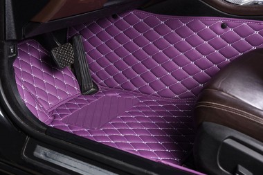 Cheap Purple Luxury Leather Diamond Car Floor Mats UK
