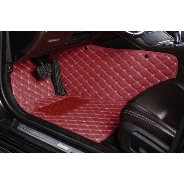 Cheap Wine Red Luxury Leather Diamond Car Floor Mats UK Cheap Wine Red Luxury Leather Diamond Car Floor Mats UK