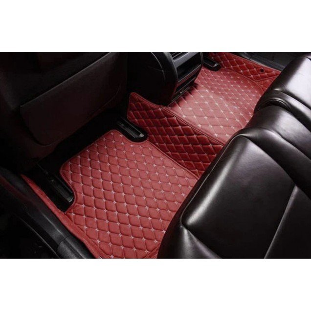 Cheap Wine Red Luxury Leather Diamond Car Floor Mats UK Cheap Wine Red Luxury Leather Diamond Car Floor Mats UK