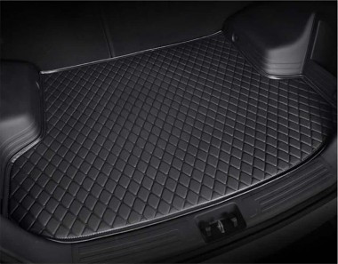 Cheap Black and Black Stitching Luxury Leather Diamond Trunk Base Mats UK