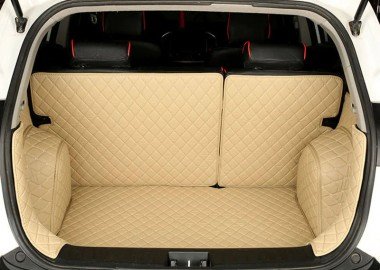Cheap Beige Full Cover Luxury Leather Diamond Trunk Car Floor Mats UK
