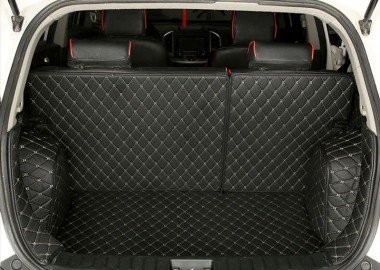 Cheap Black and Beige Stitching Full Cover Luxury Leather Diamond Trunk Car Floor Mats UK