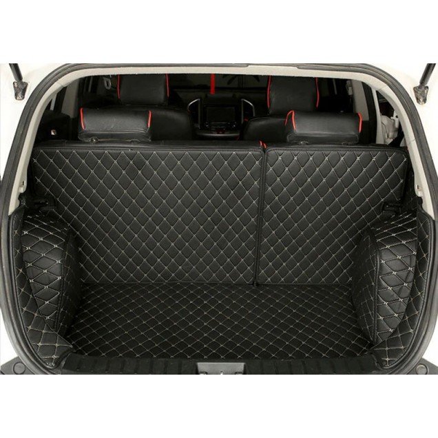 Cheap Black and Beige Stitching Full Cover Luxury Leather Diamond Trunk Car Floor Mats UK Cheap Black and Beige Stitching Full Cover Luxury Leather Diamond Trunk Car Floor Mats UK