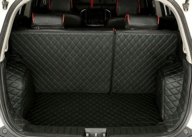 Cheap Black and Green Stitching Full Cover Luxury Leather Diamond Trunk Car Floor Mats UK