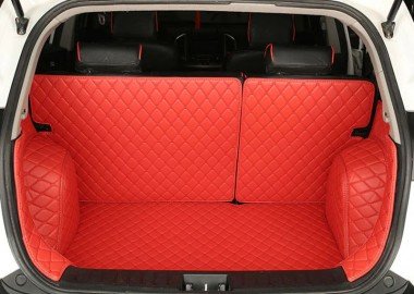 Cheap Red Full Cover Luxury Leather Diamond Trunk Car Floor Mats UK