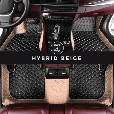 Cheap Black and Beige Hybrid Mode Premium Diamond Car Floor Mats UK