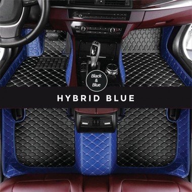 Cheap Black and Blue Hybrid Mode Premium Diamond Car Floor Mats UK