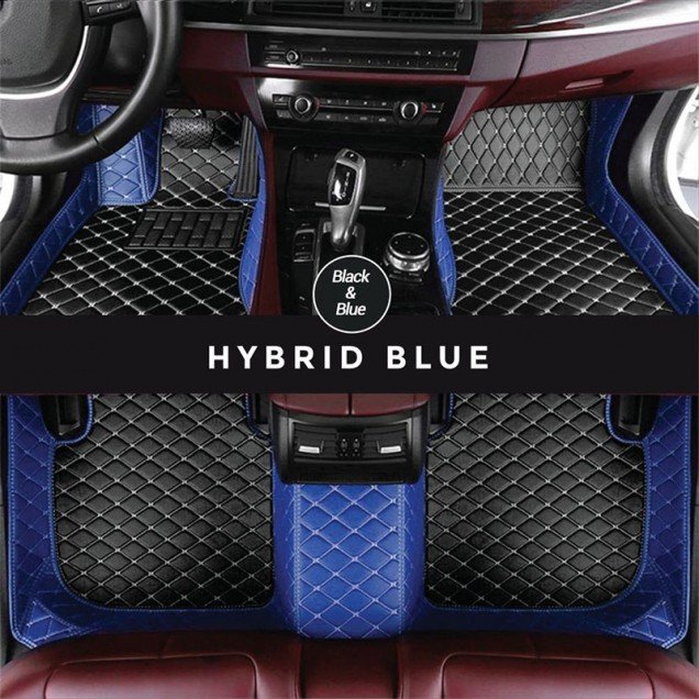 Cheap Black and Blue Hybrid Mode Premium Diamond Car Floor Mats UK Cheap Black and Blue Hybrid Mode Premium Diamond Car Floor Mats UK