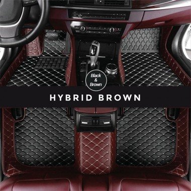 Cheap Black and Brown Hybrid Mode Premium Diamond Car Floor Mats UK