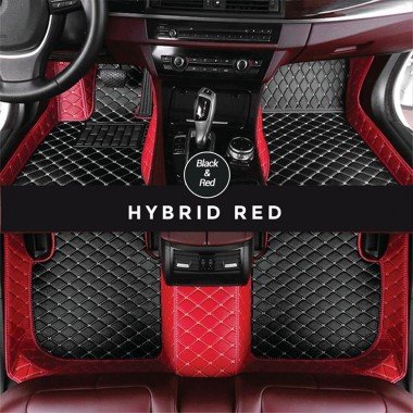 Cheap Black and Red Hybrid Mode Premium Diamond Car Floor Mats UK