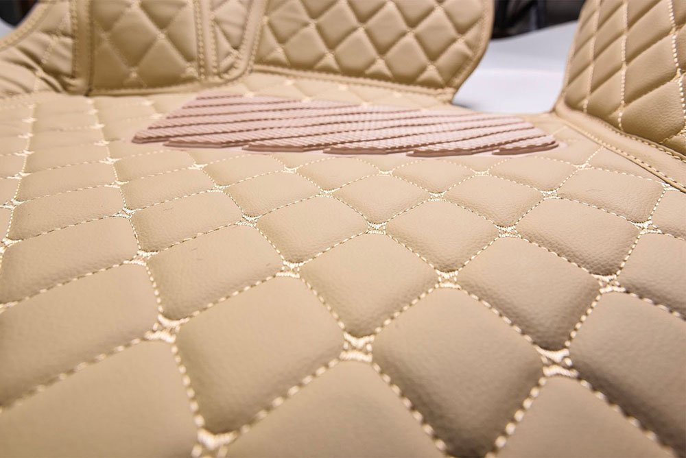 Cheap Beige Luxury Leather Diamonds Car Floor Mats UK