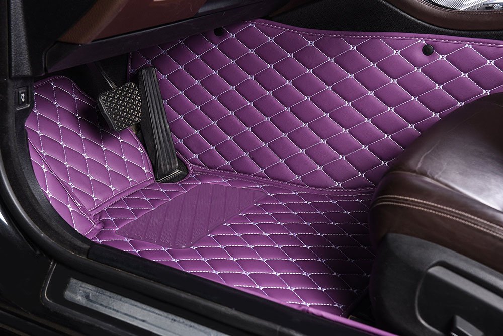 Cheap Purple Luxury Leather Diamond Car Mats UK