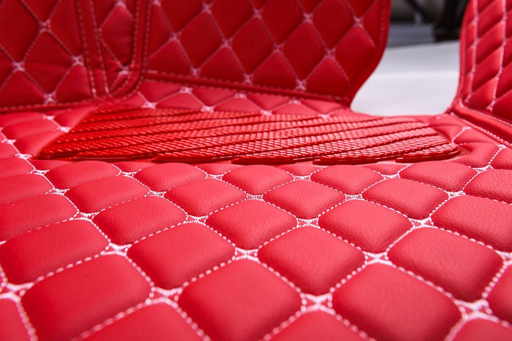Cheap Red Luxury Leather Diamonds Car Floor Mats UK