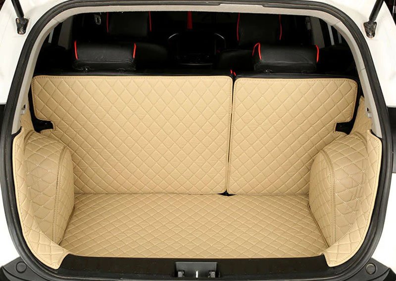 Cheap Beige Full Cover Luxury Leather Diamond Trunk Car Mats UK