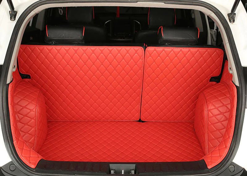Cheap Red Full Cover Luxury Leather Diamond Trunk Car Mats UK